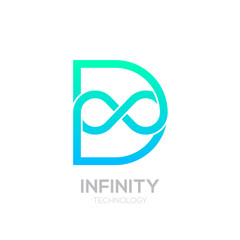 Letter D Blue and Green color Infinity logo,loops,Vector Logo template