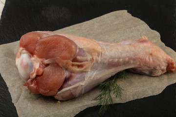 Raw turkey leg