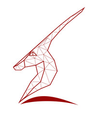  Illustration of antelope with many triangles.