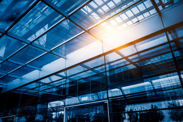 Low angle view of building ceiling in city of China.