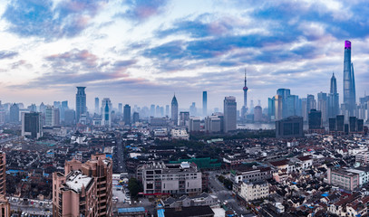 Fototapeta premium Shanghai skyline with residential district in China.