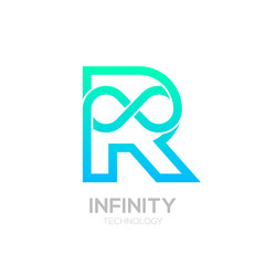Letter R Blue and Green color Infinity logo,loops,Vector Logo template