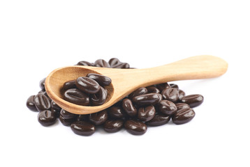 Pile of chocolate candies isolated