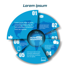 Modern paper infographics in a pie chart