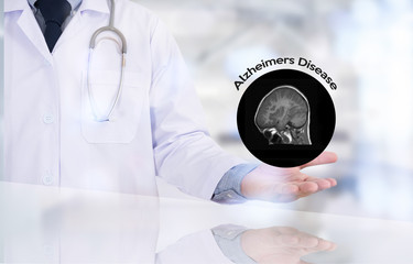  Alzheimers Disease concept , Brain degenerative diseases Parkinson