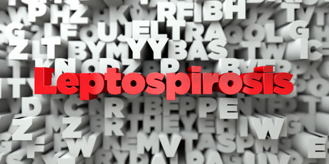 Leptospirosis -  Red text on typography background - 3D rendered royalty free stock image. This image can be used for an online website banner ad or a print postcard.