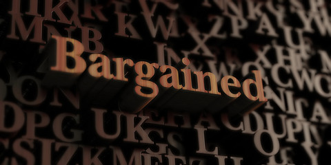 Bargained - Wooden 3D rendered letters/message.  Can be used for an online banner ad or a print postcard.