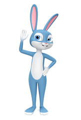 Happy Easter Bunny on a white background isolated eavesdropping. 3d render illustration.