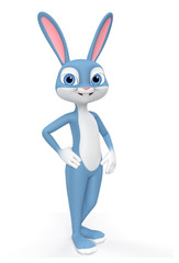 Happy Easter bunny isolated on white background. 3d render illustration.