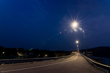 Fototapeta na wymiar Highway Roadside on Night