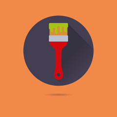 paint brush flat design vector icon