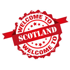 Welcome to Scotland .Stamp.Sign.Seal.Logo