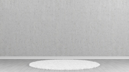 White carpet in front of concrete wall - 137913042