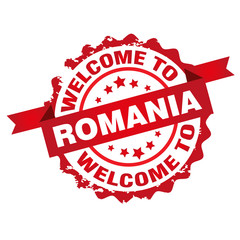 Welcome to Romania .Stamp.Sign.Seal.Logo