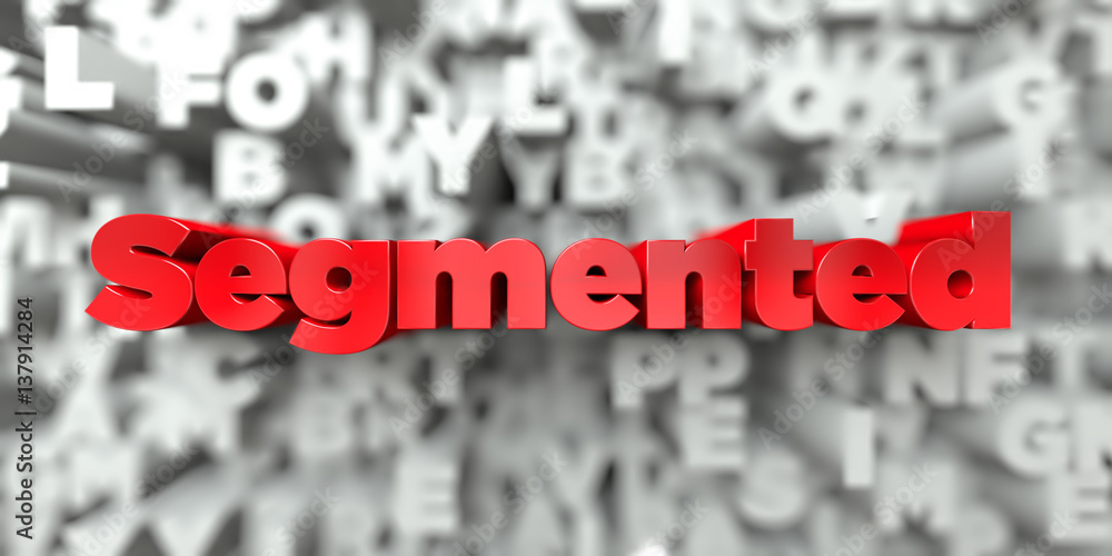 Fototapete segmented - red text on typography background - 3d rendered royalty free stock image. this image can