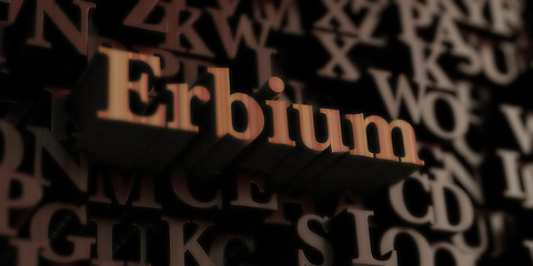 Erbium - Wooden 3D rendered letters/message.  Can be used for an online banner ad or a print postcard.