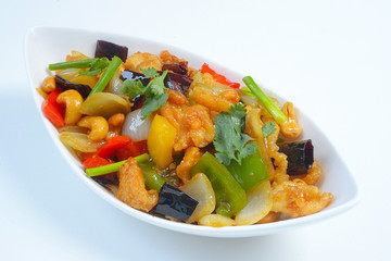 Stirfried chicken with cashew nuts delicious Thaifood
