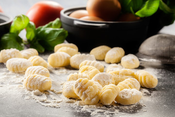 Uncooked homemade gnocchi