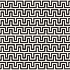 Maze Tangled Lines Contemporary Graphic. Vector Seamless Black and White Pattern.