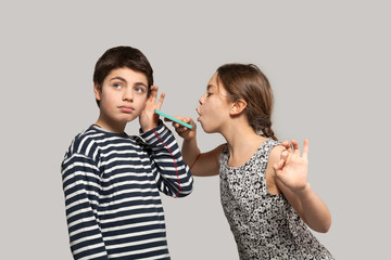 Two children in studio