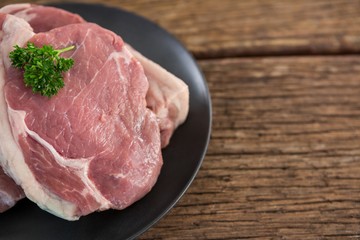 Sirloin chop in black plate