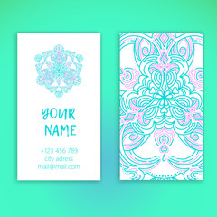 Vintage decorative elements. Business Cards. Ornamental floral.