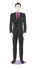Digital vector illustration business man pose standing