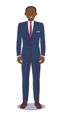 Digital vector illustration business man pose standing