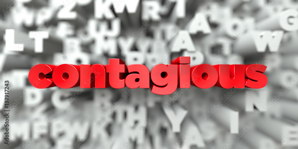 Fototapete contagious - red text on typography background - 3d rendered royalty free stock image. this image ca