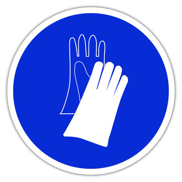 Panneau de chantier :  Gans de protection obligatoires