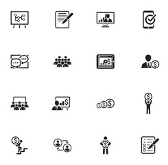 Business Coaching Icon Set. Online Learning.