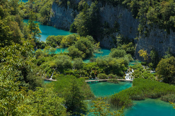 Fototapeta na wymiar Amazing Lakes in Plitvice lake national park in Croatia