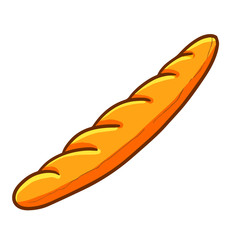 Funny and yummy long bread ready to eat - vector.