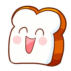 Funny and happy bread smiling - vector.