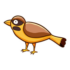 Funny brown bird - vector.