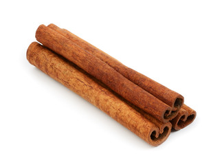 Cinnamon sticks isolated on the white background