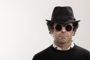 Man with a black hat