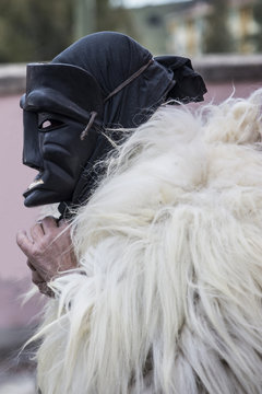 Ottana, Sardinia - Parade of traditional masks of Sardinia at the Carnival 2017