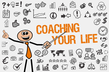 Coaching your Life / Mann mit Symbole