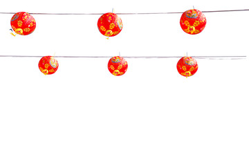 Chinese lanterns isolate on white.
