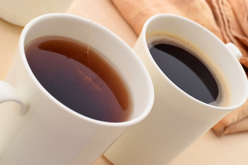 Kaffee und Tee Vergleich von heiße Getränke