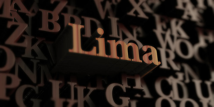 Lima - Wooden 3D rendered letters/message.  Can be used for an online banner ad or a print postcard.