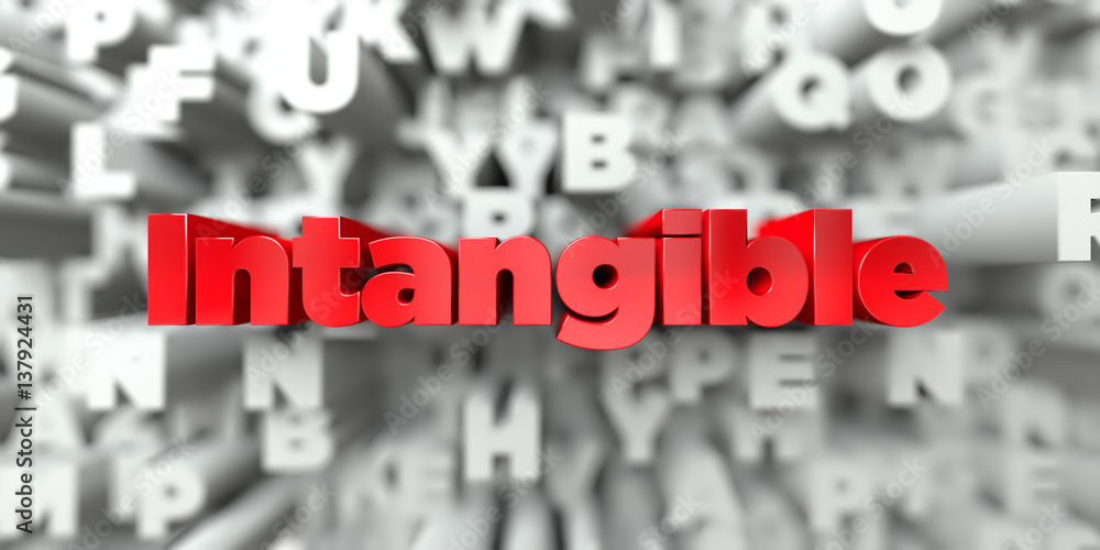 Fototapete intangible - red text on typography background - 3d rendered royalty free stock image. this image ca