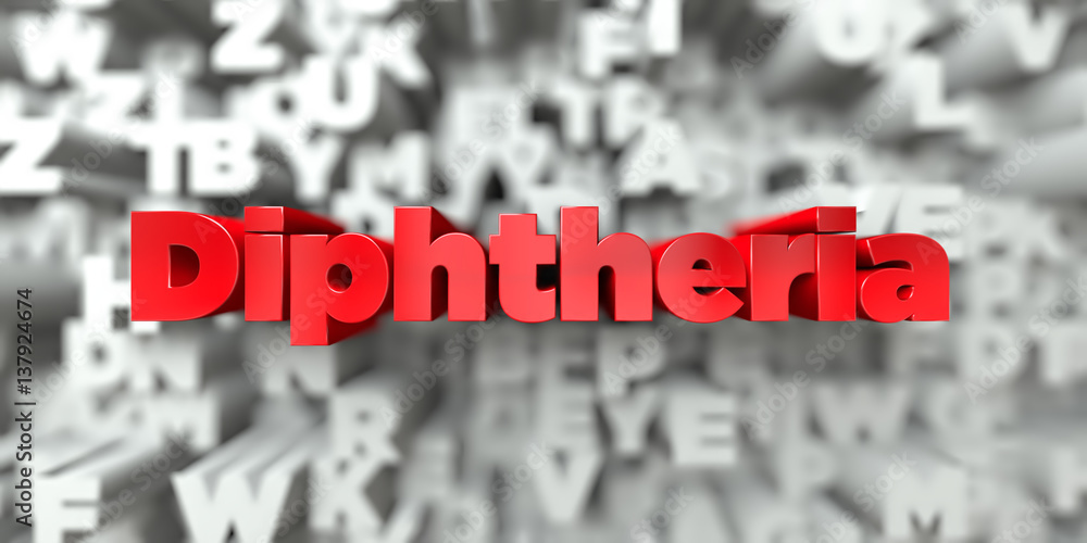 Fototapete diphtheria - red text on typography background - 3d rendered royalty free stock image. this image ca