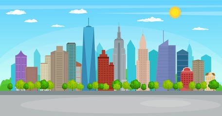 New York city architecture skyline. Vector illustration