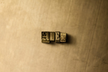 ALEX - close-up of grungy vintage typeset word on metal backdrop. Royalty free stock illustration.  Can be used for online banner ads and direct mail.