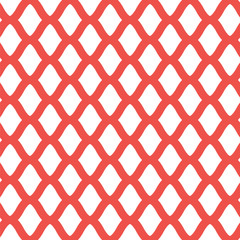 Fototapeta premium Klasyczny wzór wydłużonych komórek. Bezszwowe tło czerwone krzywe na białym tle. Tło dla elementów dekoracyjnych.