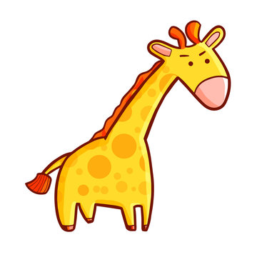 Funny and cute giraffe - vector.