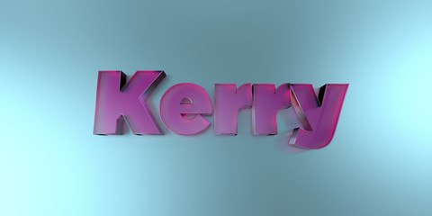 Kerry - colorful glass text on vibrant background - 3D rendered royalty free stock image.