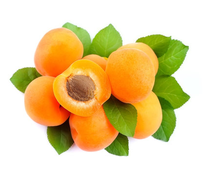 Sweet apricots isolated.